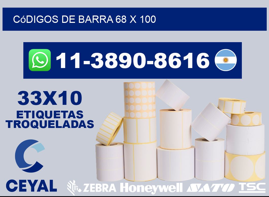códigos de barra 68 x 100