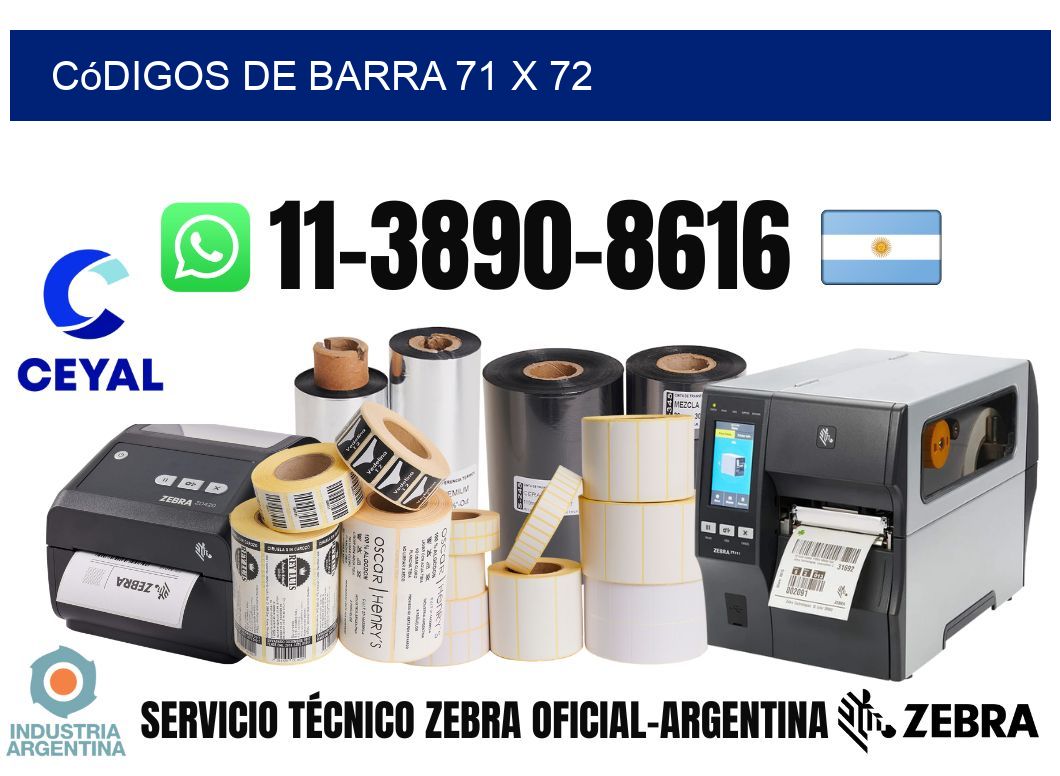 códigos de barra 71 x 72