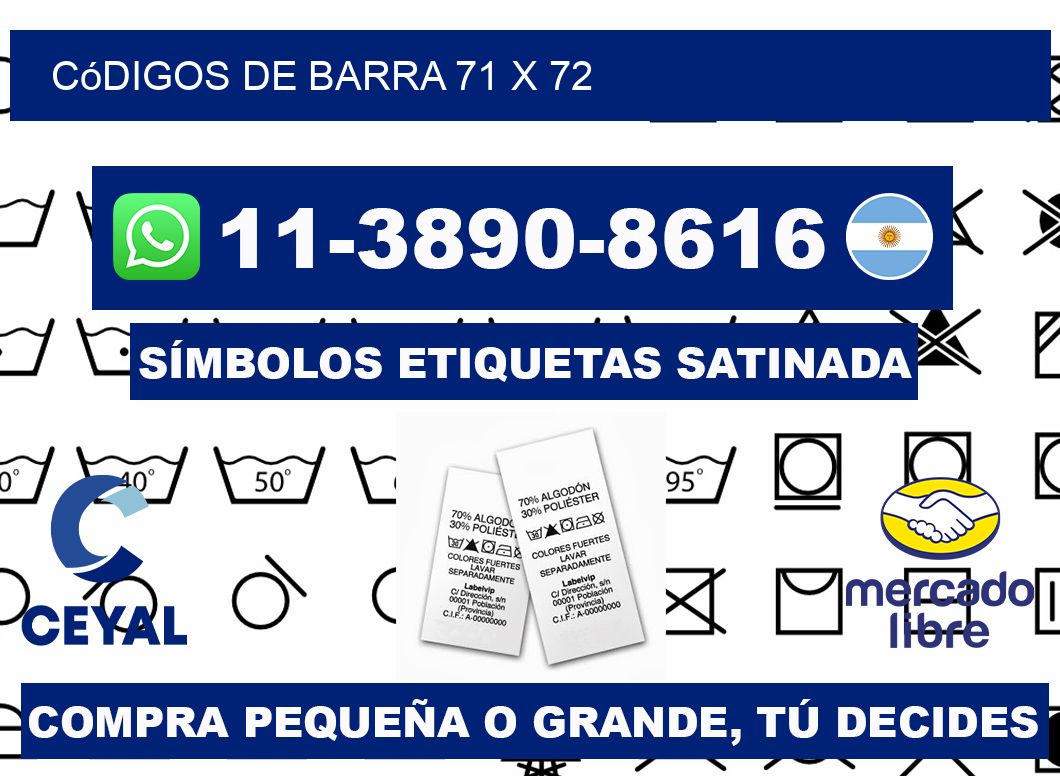 códigos de barra 71 x 72