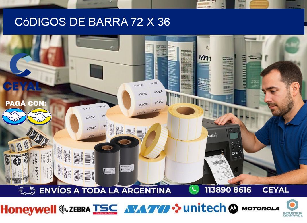 códigos de barra 72 x 36