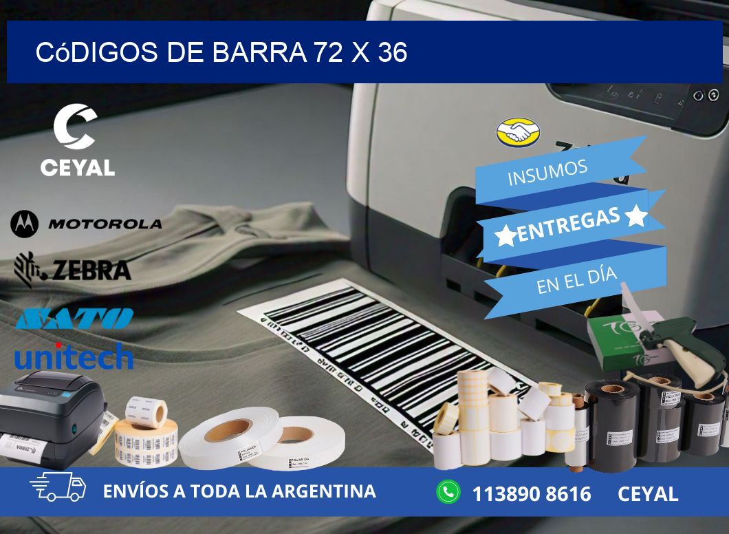 códigos de barra 72 x 36
