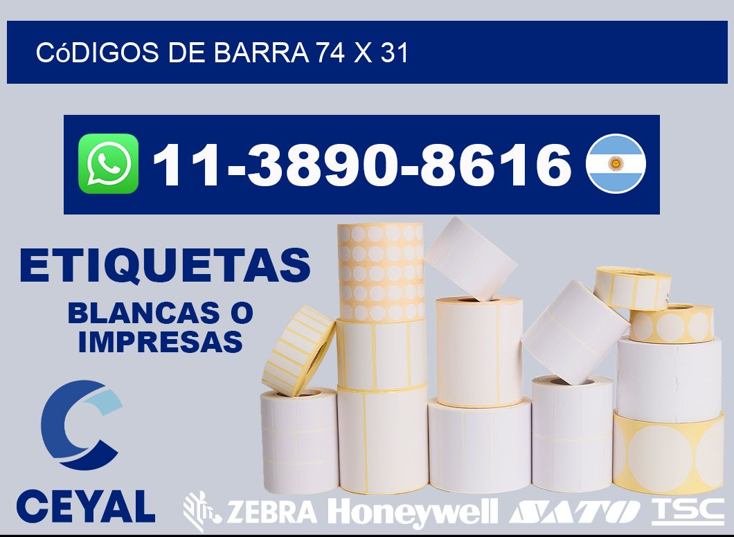 códigos de barra 74 x 31