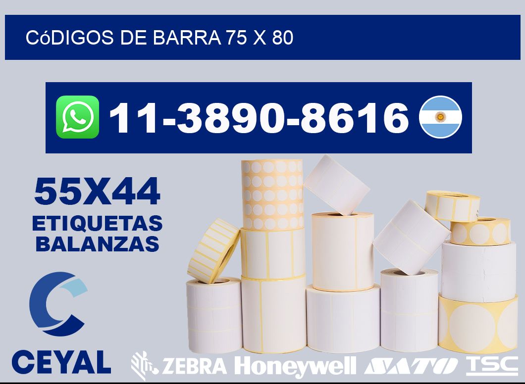 códigos de barra 75 x 80