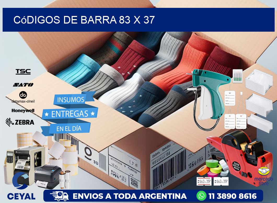 códigos de barra 83 x 37