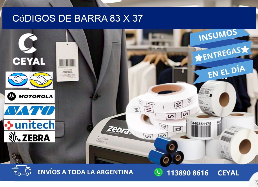 códigos de barra 83 x 37
