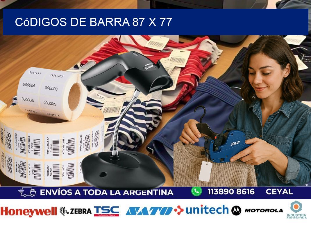 códigos de barra 87 x 77