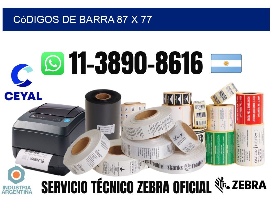 códigos de barra 87 x 77
