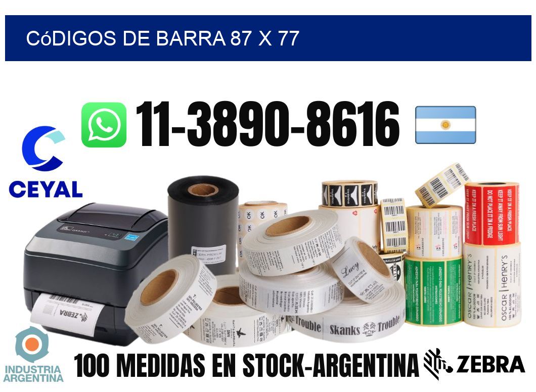 códigos de barra 87 x 77