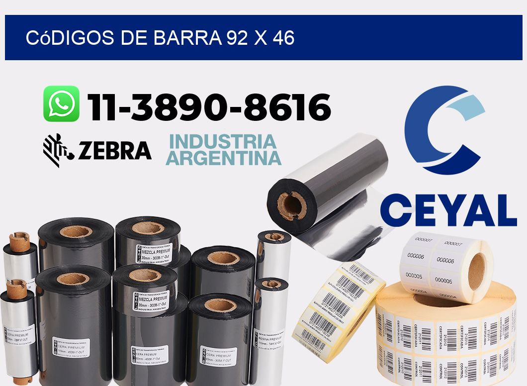 códigos de barra 92 x 46