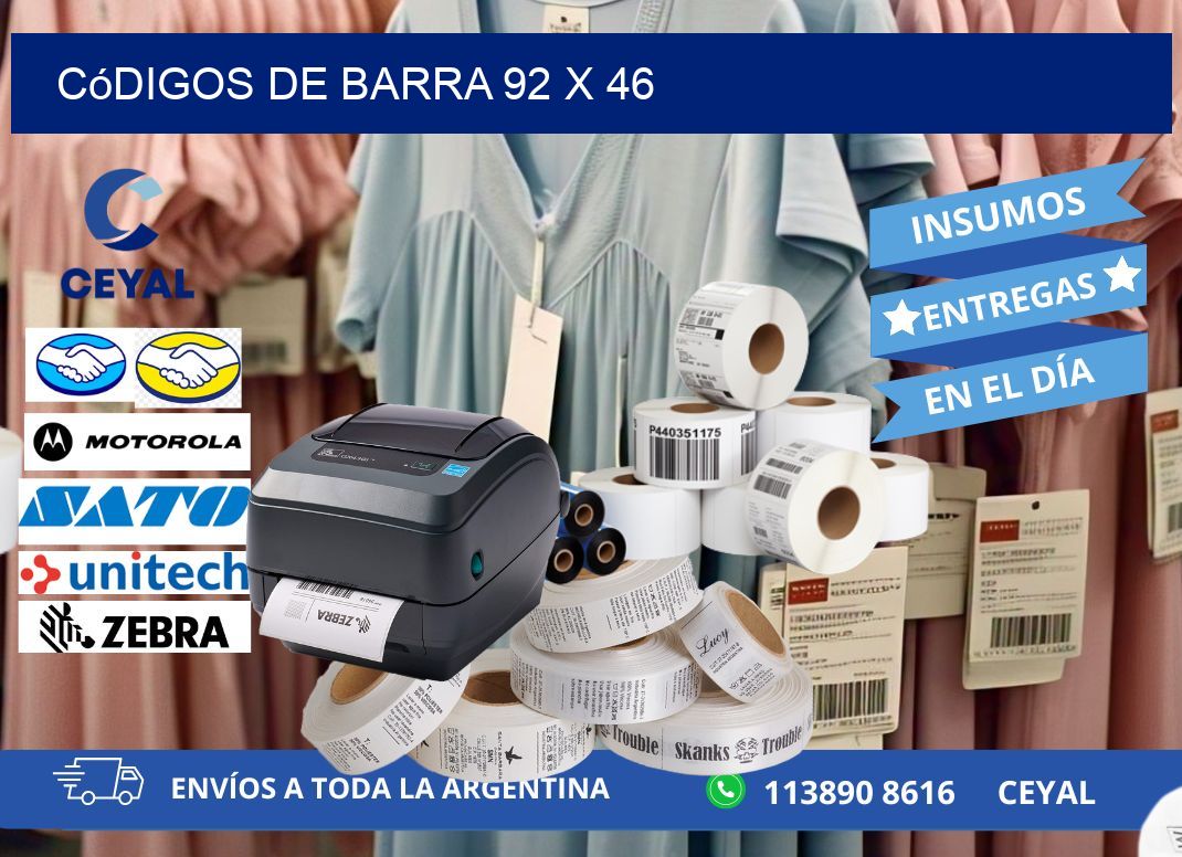 códigos de barra 92 x 46
