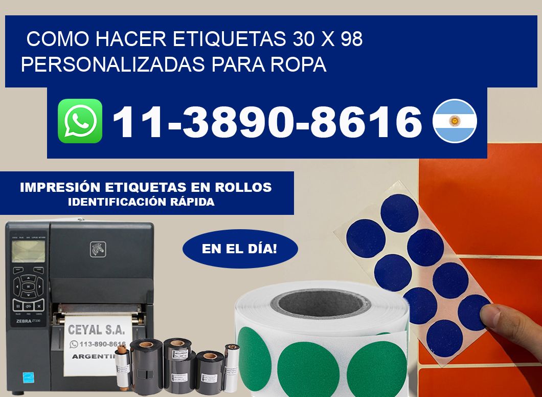como hacer etiquetas 30 x 98 personalizadas para ropa