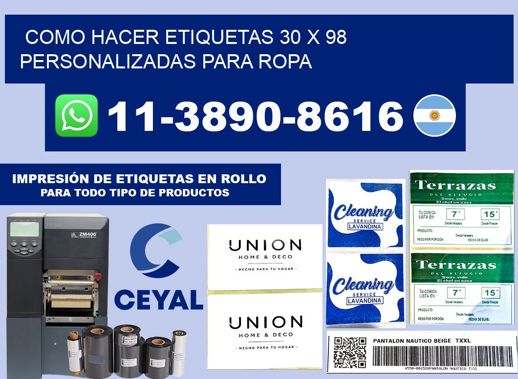 como hacer etiquetas 30 x 98 personalizadas para ropa