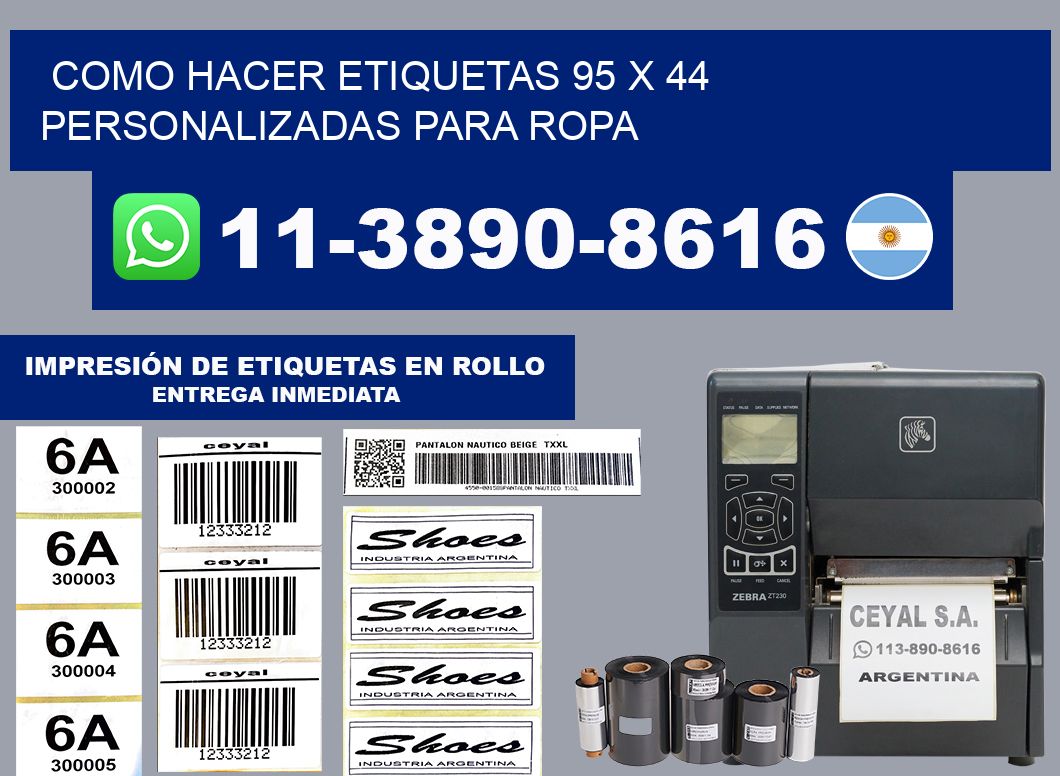 como hacer etiquetas 95 x 44 personalizadas para ropa
