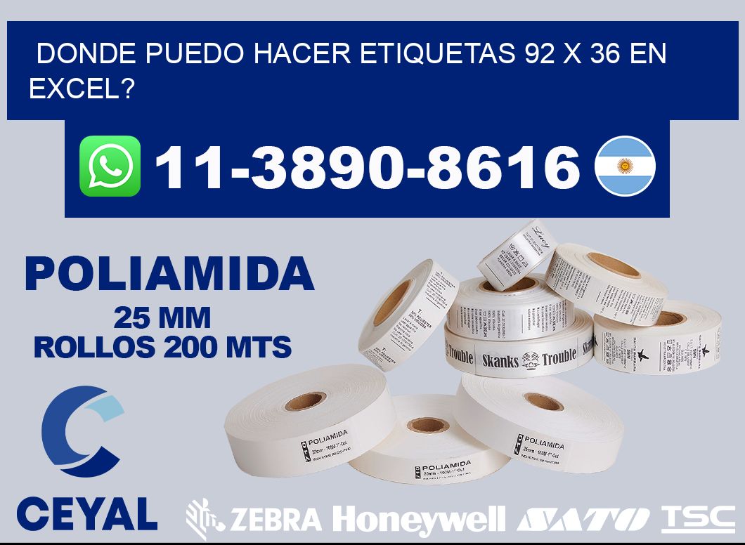 donde puedo hacer etiquetas 92 x 36 en excel?