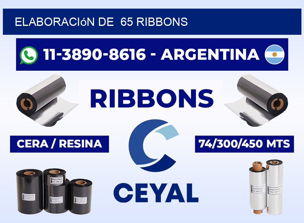 elaboración de  65 ribbons