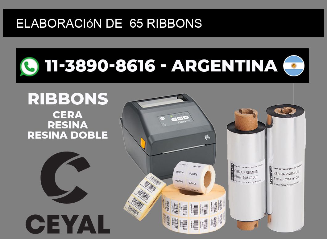 elaboración de  65 ribbons