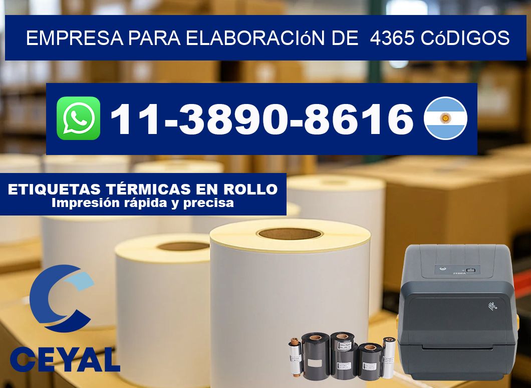 empresa para elaboración de  4365 códigos