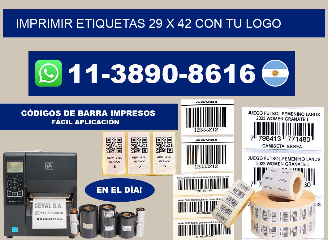 imprimir etiquetas 29 x 42 con tu logo