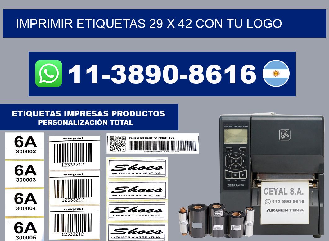 imprimir etiquetas 29 x 42 con tu logo