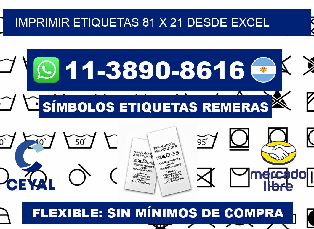 imprimir etiquetas 81 x 21 desde excel