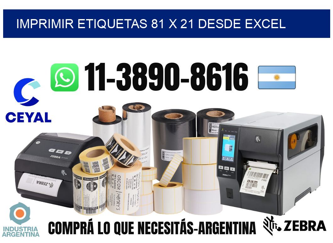 imprimir etiquetas 81 x 21 desde excel