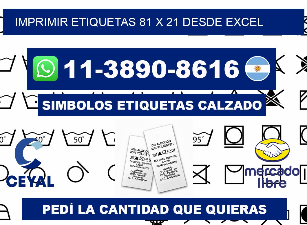 imprimir etiquetas 81 x 21 desde excel