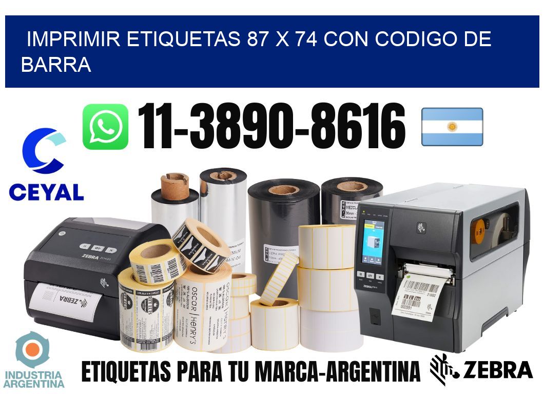 imprimir etiquetas 87 x 74 con codigo de barra