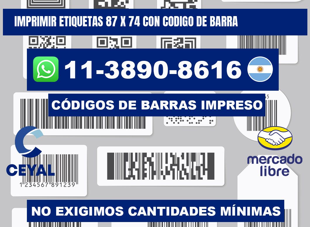 imprimir etiquetas 87 x 74 con codigo de barra