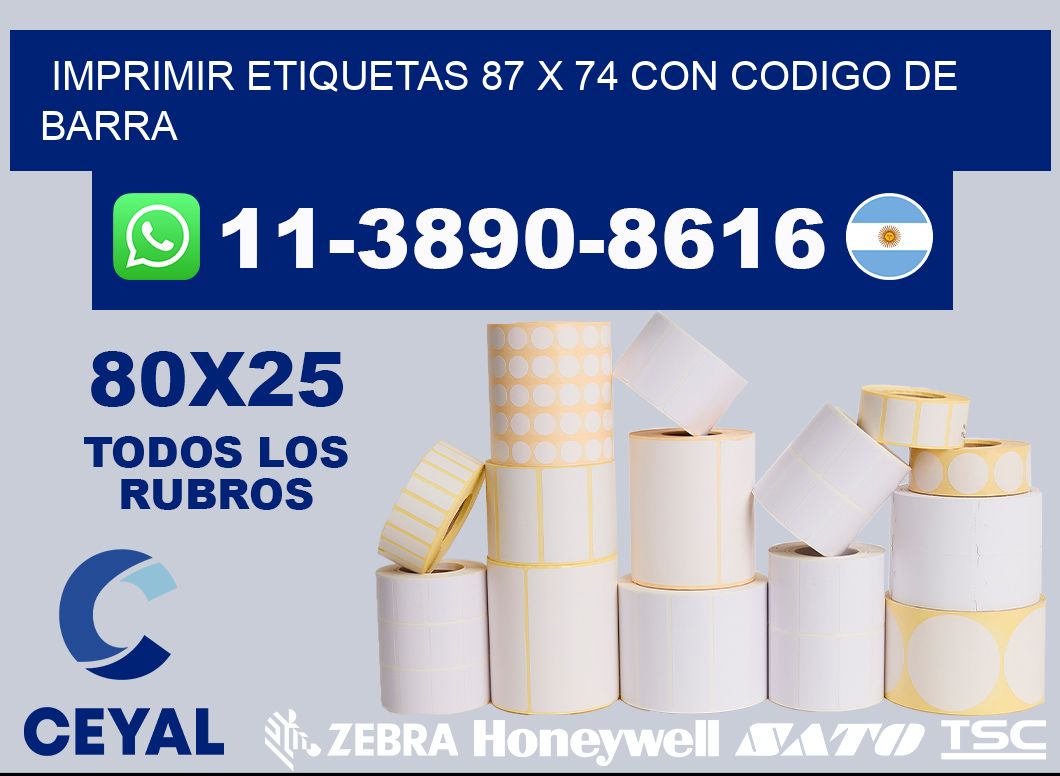 imprimir etiquetas 87 x 74 con codigo de barra