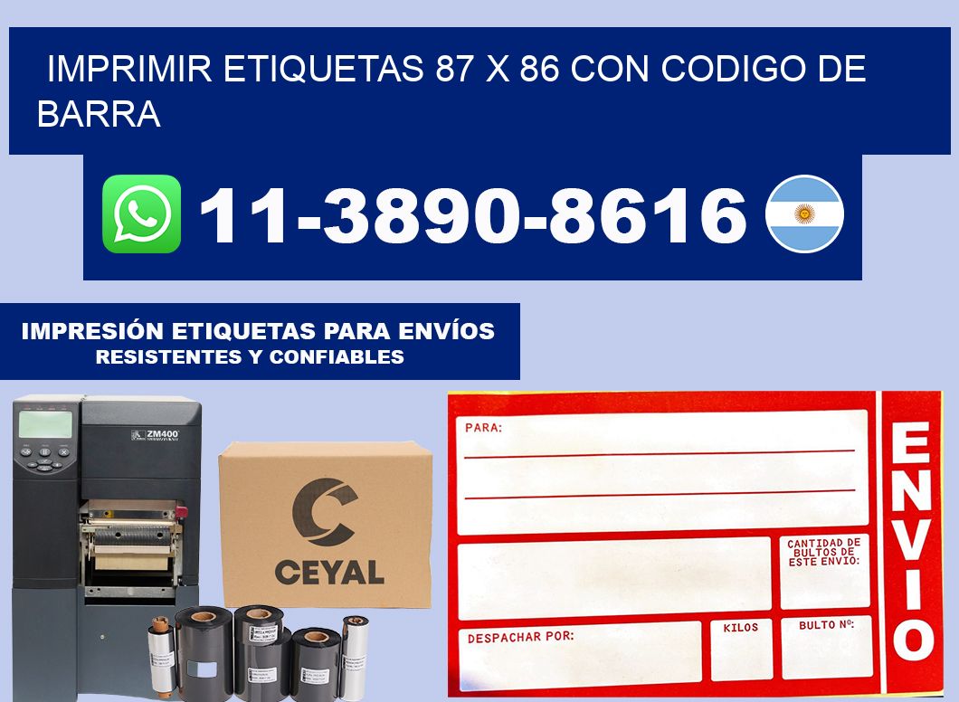 imprimir etiquetas 87 x 86 con codigo de barra