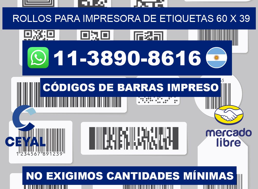 rollos para impresora de etiquetas 60 x 39