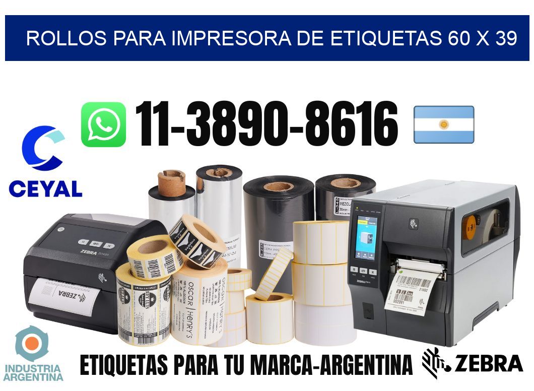 rollos para impresora de etiquetas 60 x 39