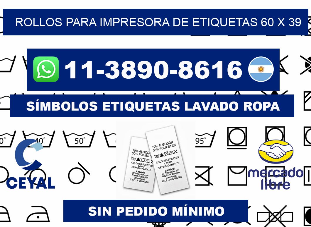 rollos para impresora de etiquetas 60 x 39