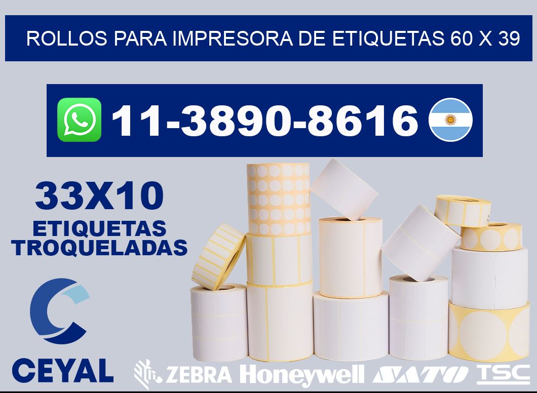 rollos para impresora de etiquetas 60 x 39