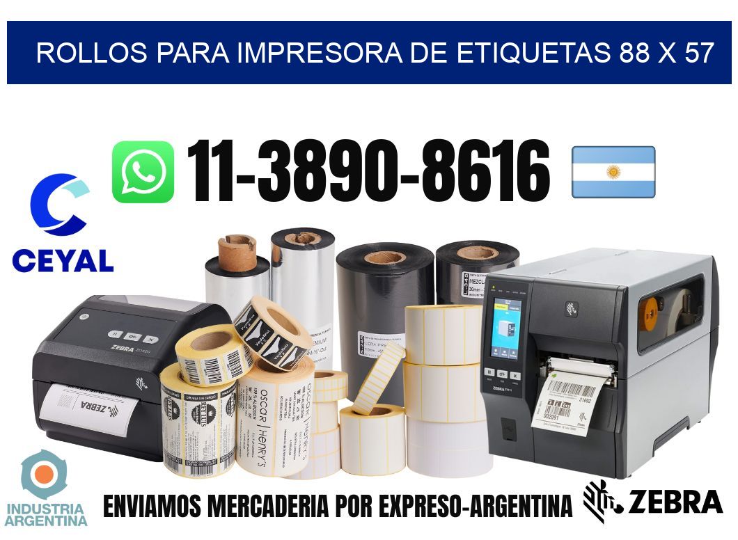 rollos para impresora de etiquetas 88 x 57