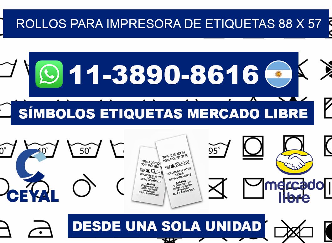 rollos para impresora de etiquetas 88 x 57