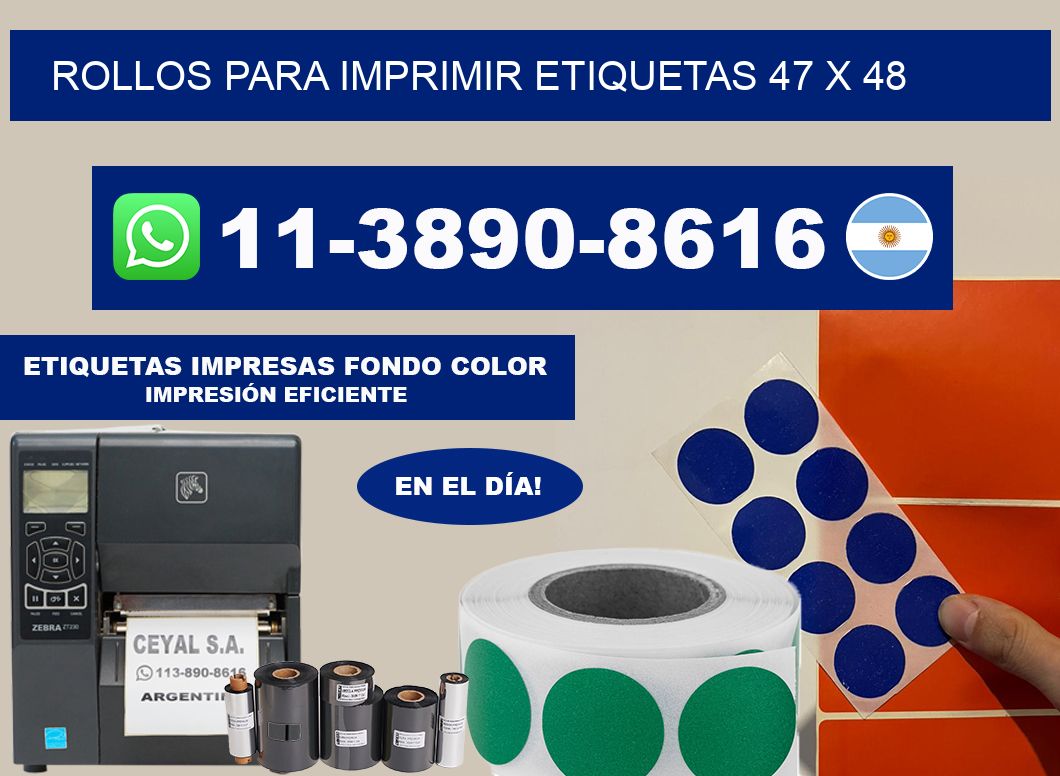 rollos para imprimir etiquetas 47 x 48