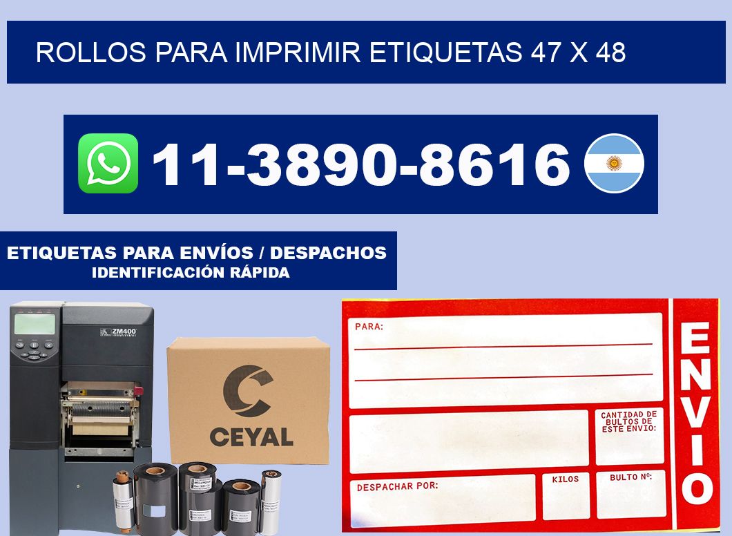 rollos para imprimir etiquetas 47 x 48