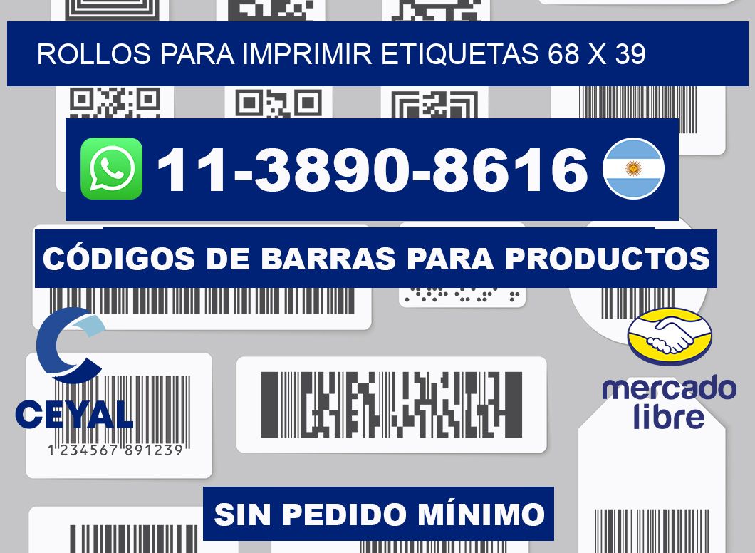 rollos para imprimir etiquetas 68 x 39