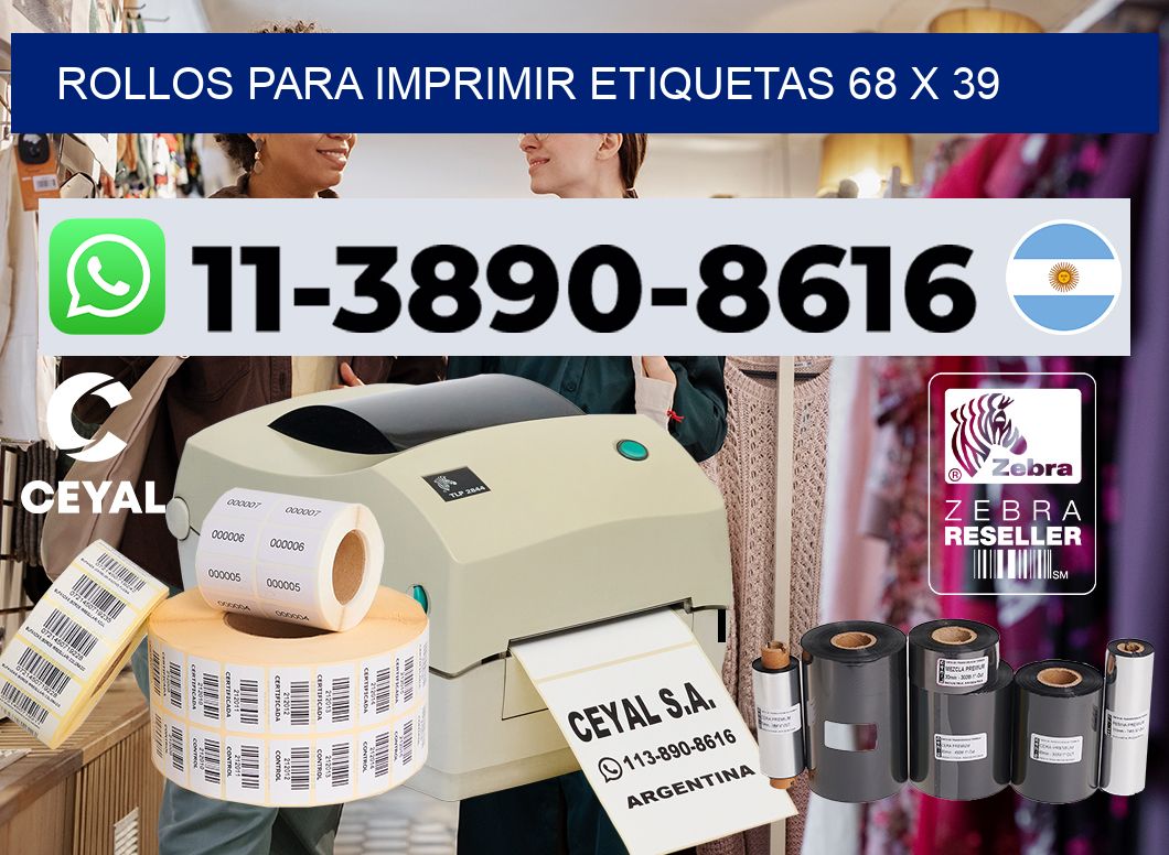 rollos para imprimir etiquetas 68 x 39