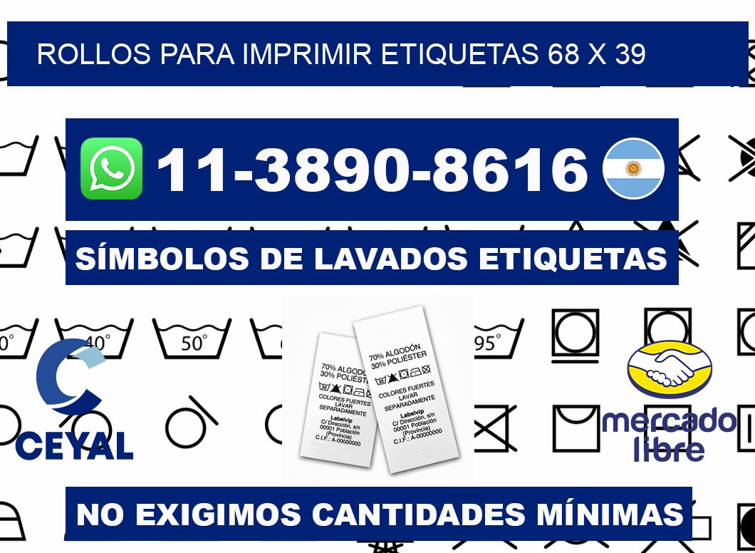rollos para imprimir etiquetas 68 x 39
