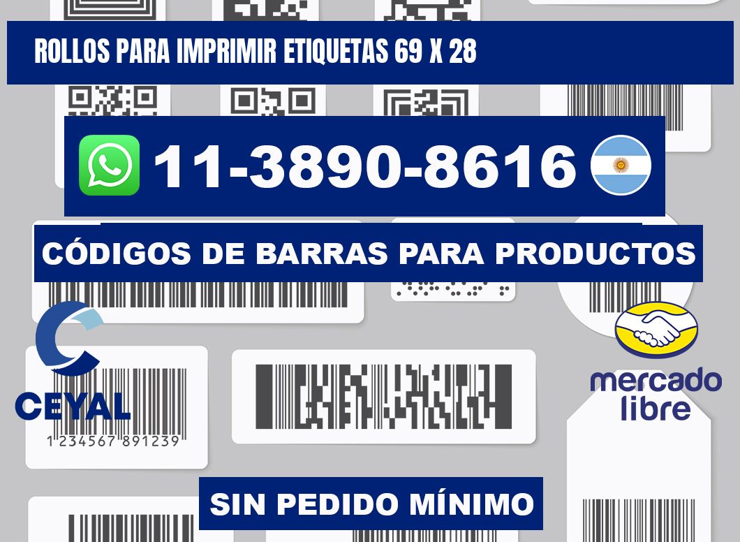 rollos para imprimir etiquetas 69 x 28