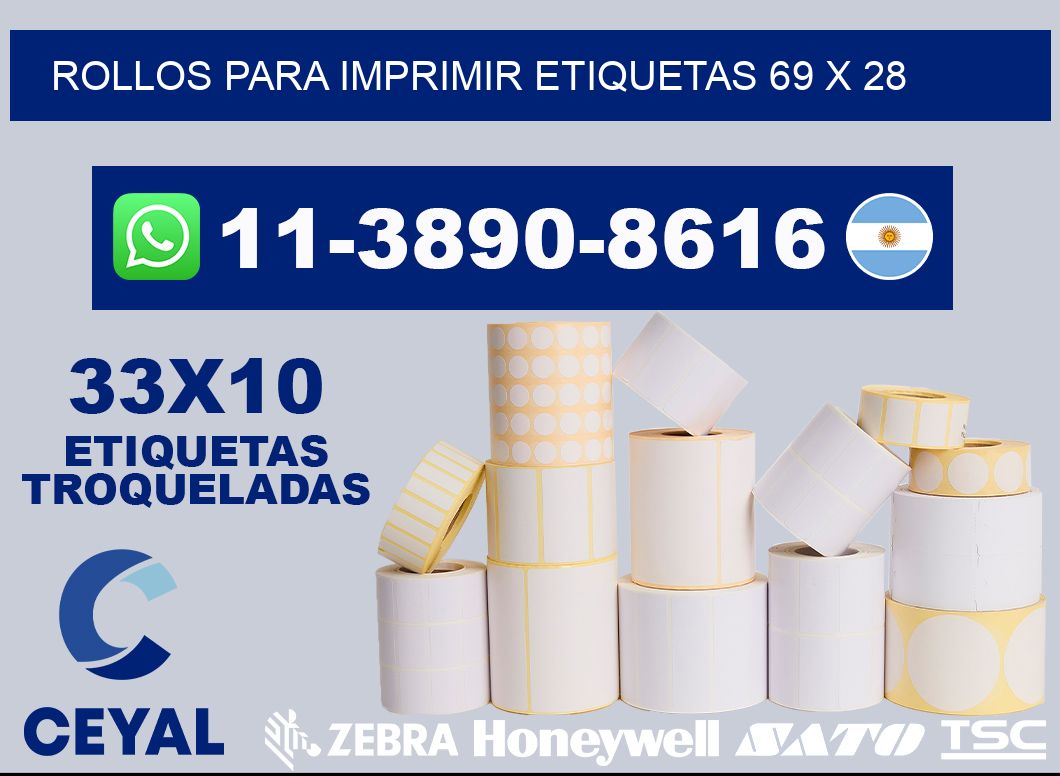 rollos para imprimir etiquetas 69 x 28