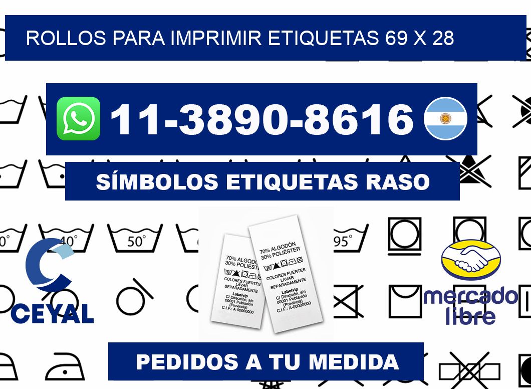 rollos para imprimir etiquetas 69 x 28