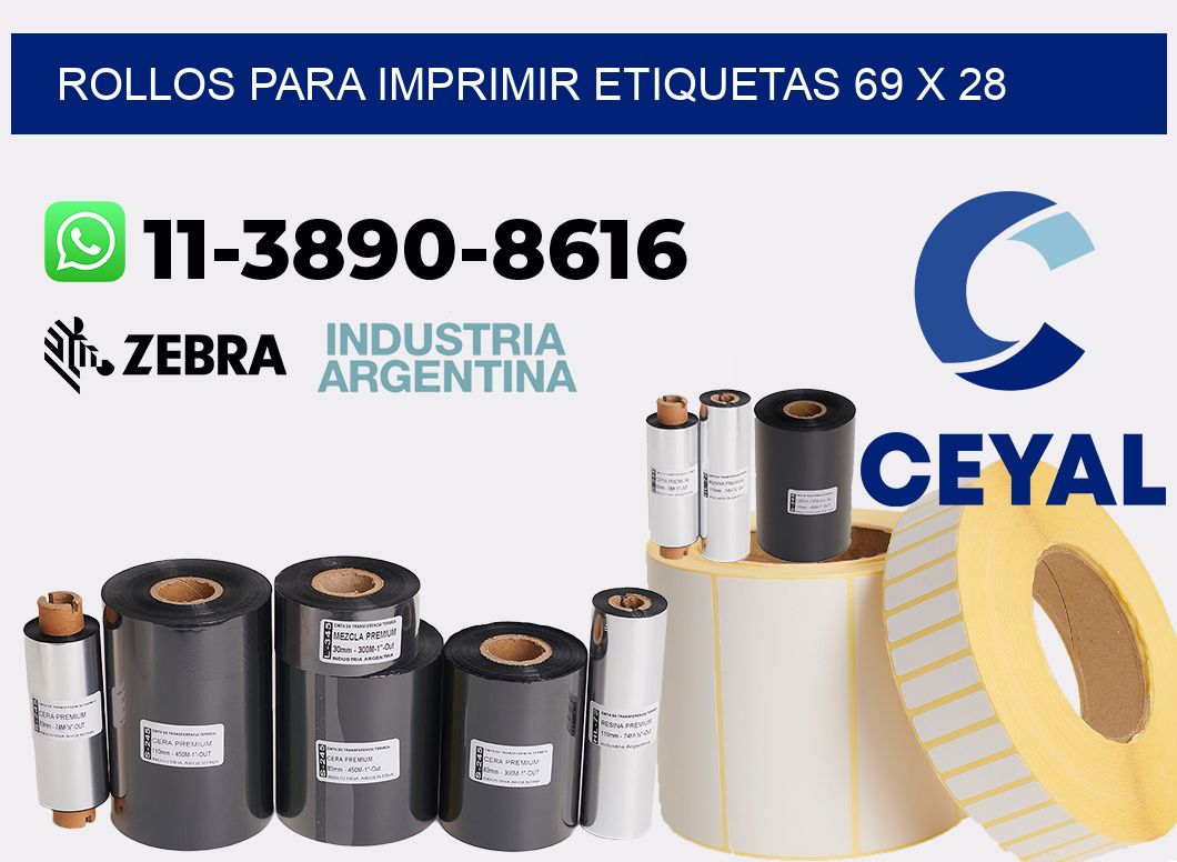 rollos para imprimir etiquetas 69 x 28