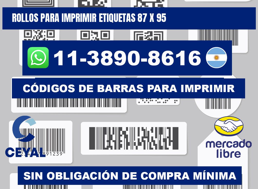 rollos para imprimir etiquetas 87 x 95