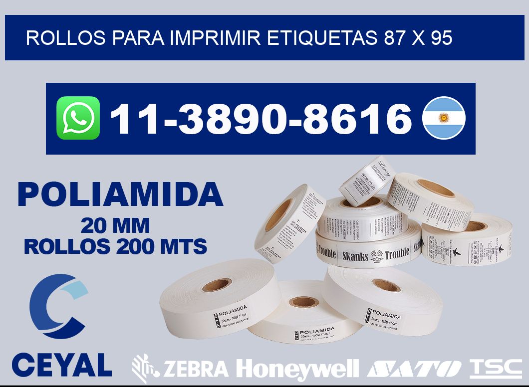 rollos para imprimir etiquetas 87 x 95