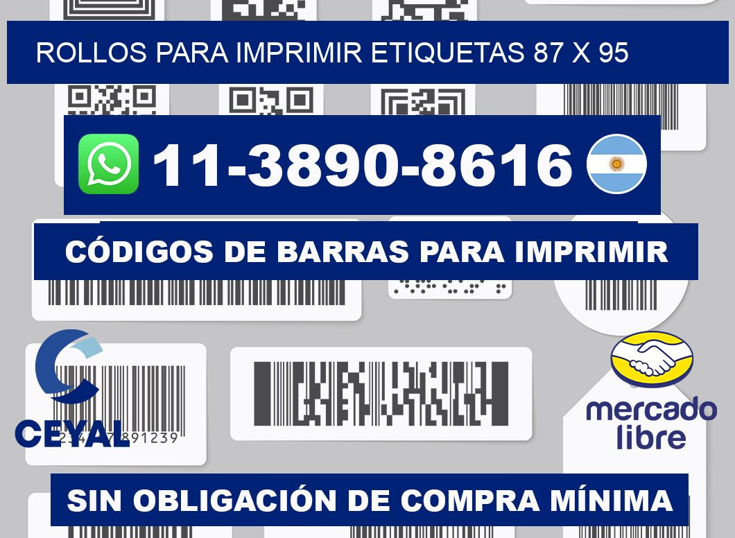 rollos para imprimir etiquetas 87 x 95