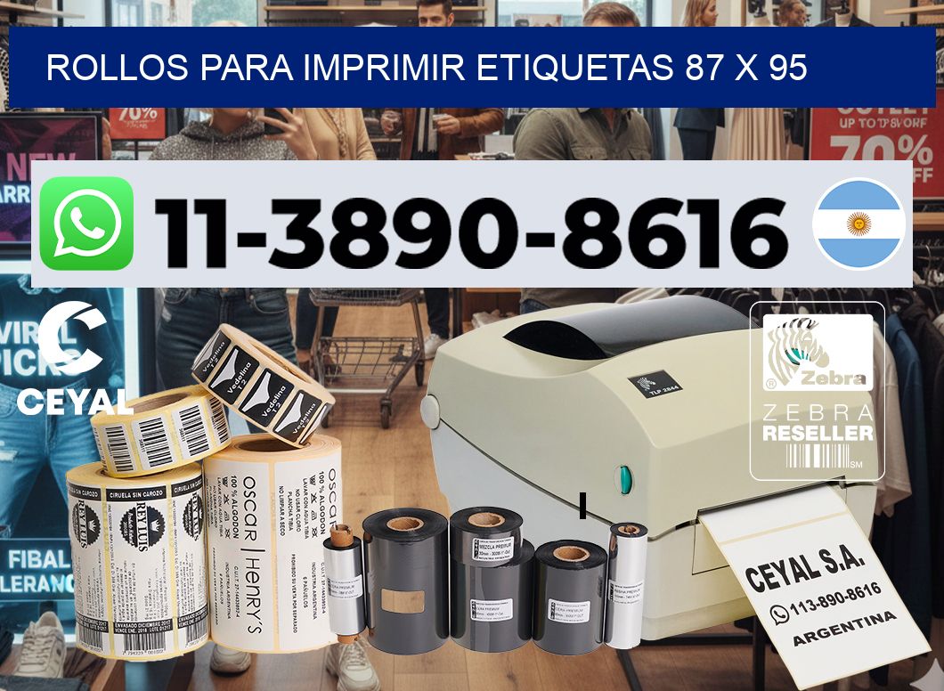 rollos para imprimir etiquetas 87 x 95