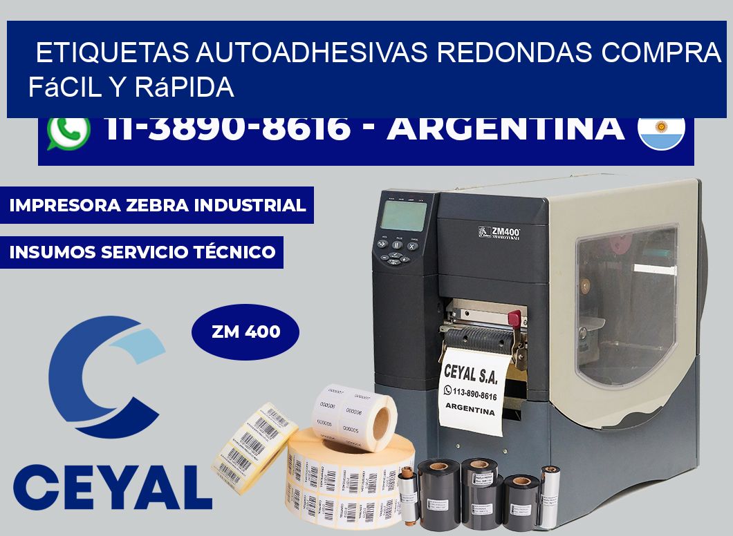 ETIQUETAS AUTOADHESIVAS REDONDAS Compra fácil y rápida
